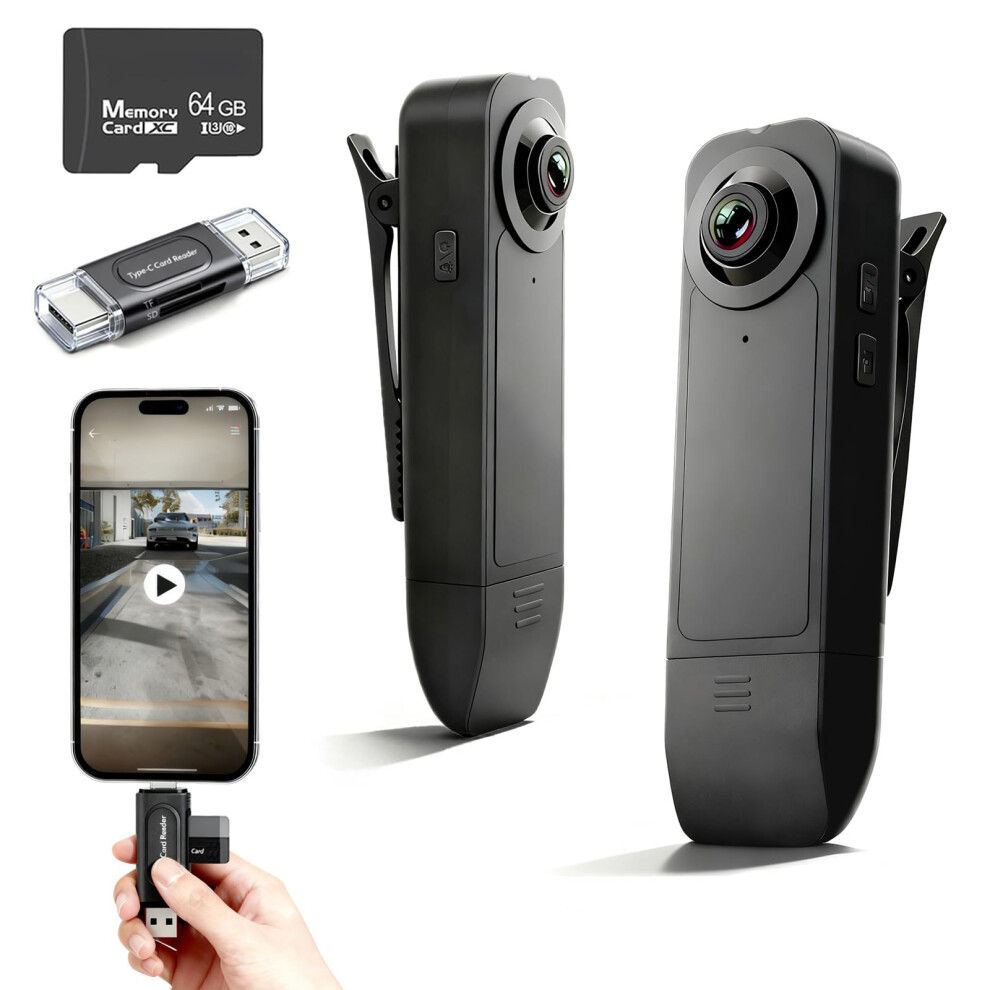 1080P Hd Night Vision Body Camera With Audio, Wearable 64Gb Mini Body Cam For Police Security 9189345638091