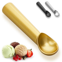 Ice Cream Scoop 7 Inch Nonstick Aluminum Scooper with Ergonomic Grip for Hard Ice Cream Gold Ref: 6059