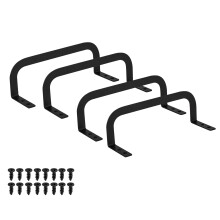 4 Pcs Metal Mattress Retainer Bars with Screws, Non Slip Bed Frame Stopper, Black