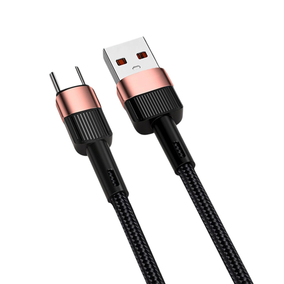 Durability Nylon Braide Type C Cable With 100W-1M Coffee Color 7709000251193