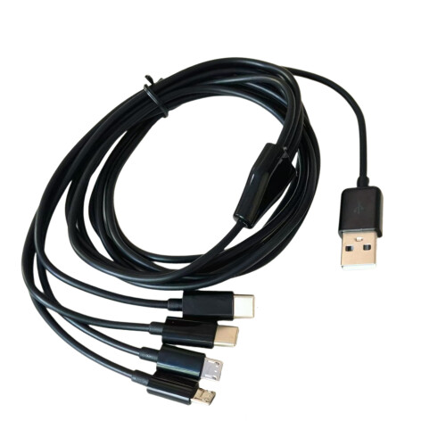 Universele USB-multilaadkabel voor het opladen van Type C-Zwart