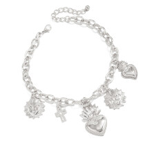 Unique Meet And Heart Plan Permanent Metal Ankle Chain-Silver 2