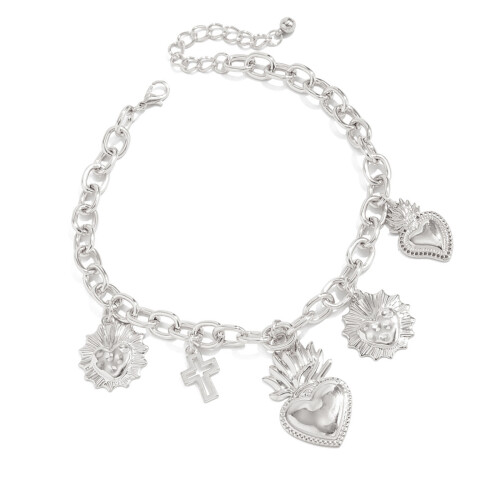 Unique Meet And Heart Plan Permanent Metal Ankle Chain-Silver 2