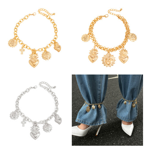 Unique Meet And Heart Plan Permanent Metal Ankle Chain-Silver 2 2