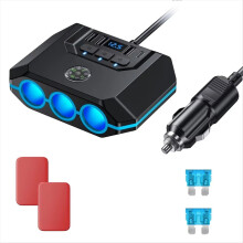 120W 12-24V Car Lighter Splitter Adapter Auto USB PD Power Socket with on/OFF LED Car Cigar Splitter Charger