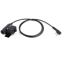 Taktischer Headset-Adapter für U94 Push-to-Talk, Militärstandardversion, für Kenwood- und Baofeng-Funkgeräte, robust und mit stabilem Drehclip.