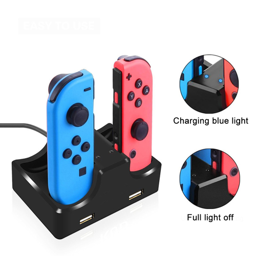 Maksimer dit gamingpotentiale med den pladsbesparende Joycon-opladerdock, udstyret med USB Type-C for problemfri integration i din Nintendo Switch. 1