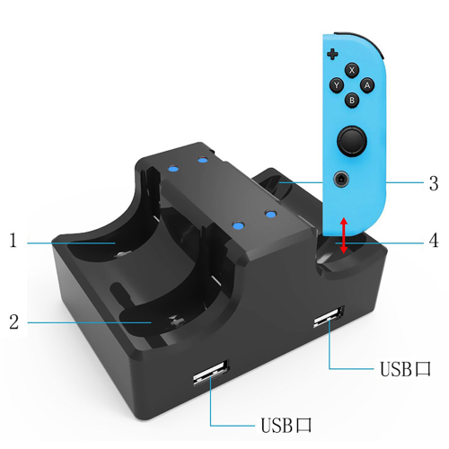 Maksimer dit gamingpotentiale med den pladsbesparende Joycon-opladerdock, udstyret med USB Type-C for problemfri integration i din Nintendo Switch. 2