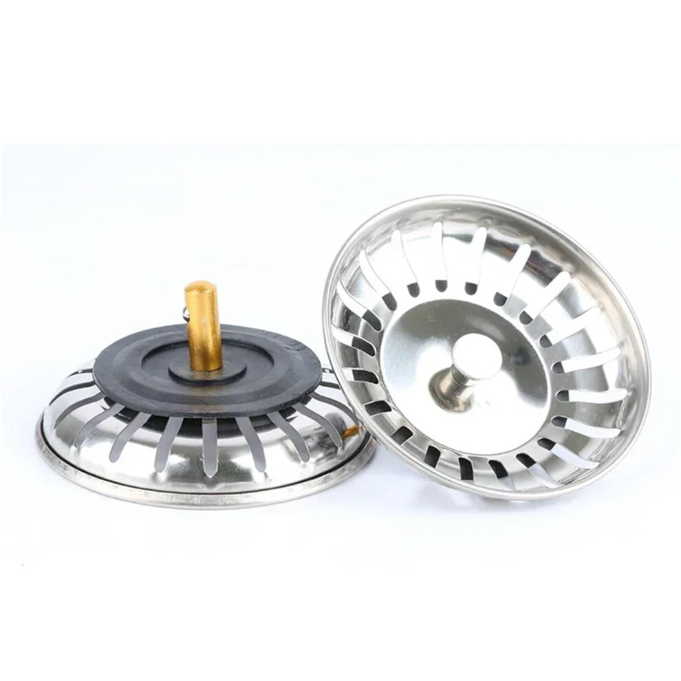 Sink Strainer Stainless Steel Anticlog Kitchen Drain Stopper Filter Silver 2Pcs 9001264051228