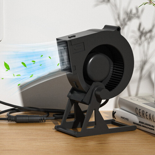 Portable Desk Fan With Adjustable Angled USB 12V Boost Line for 1
