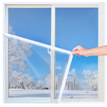 Window Insulation Kit Indoor Reusable EVA Cover for Winter Draft Protection, 110x120cm White