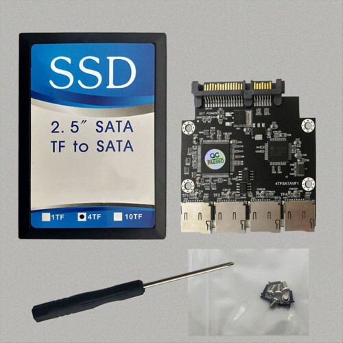 4-Port SD to Adapter 2.5 Inch SD/TF to Electronic Hard Disk Self-Made SSD Solid State Drive Stable Transmit 1
