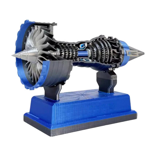 Turbofan Engine Model 3D-geprint educatief speelgoed voor-Blauw