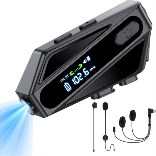 Motorhelm Bluetooth-headset met 2 microfoons, intercom/handsfree bellen/muziek/waterdicht/ruisonderdrukking 2