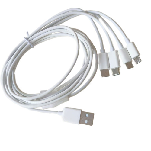Betrouwbare USB-oplader Multi-oplaadkabel voor Type C en-Wit
