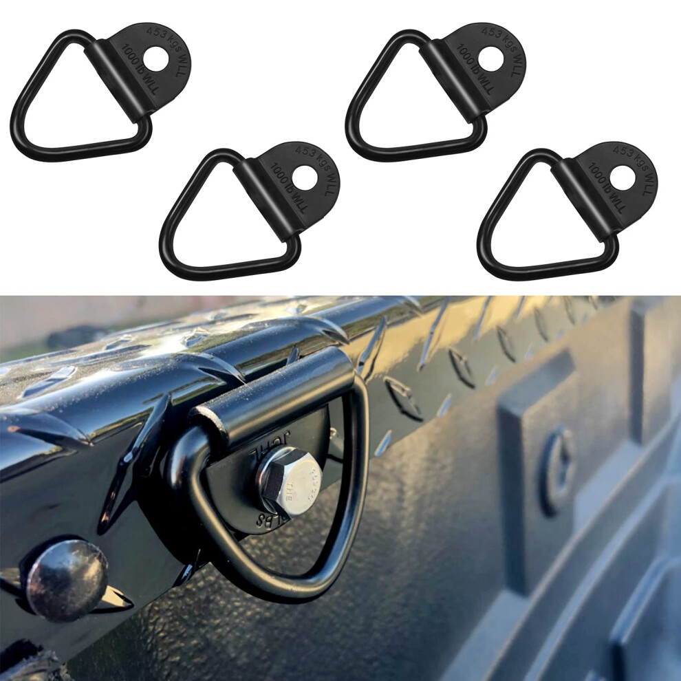 Heavyduty Cargo Tie Down Anchors 4 Pack Steel Vring Hooks For Trailers And Trucks Black 9119770774286