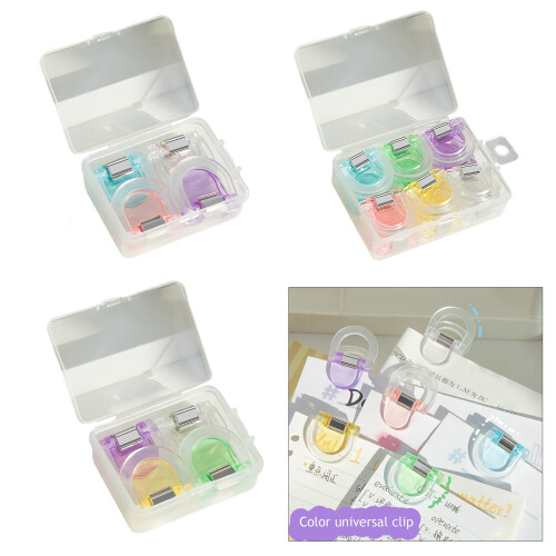 4/12Pcs Clear Colorful Paper Clip Horseshoe Paper-12 boxes 2