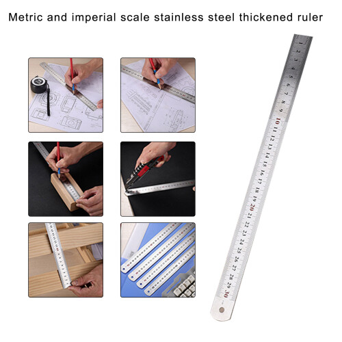 Stainless Steel Ruler with Inches Centimeters Scale-40cm 2
