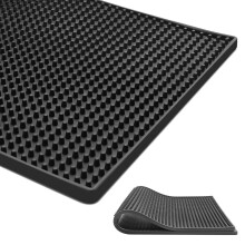 Large Rubber Bar Mat 12x24 NonSlip Coffee Bar Mat with Deep Groove Spill Control for Countertop