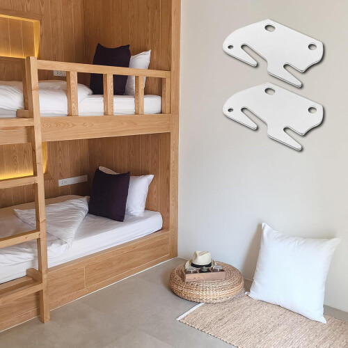 2pcs Heavy Duty Bed Rail Hook Plates with RustResistant Coating for Wooden Bed Frame Connection 2
