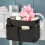 Bedside Storage Caddy Hanging Organizer with Multi Pockets Cotton Linen for Dorm Bunk Bed Black 1