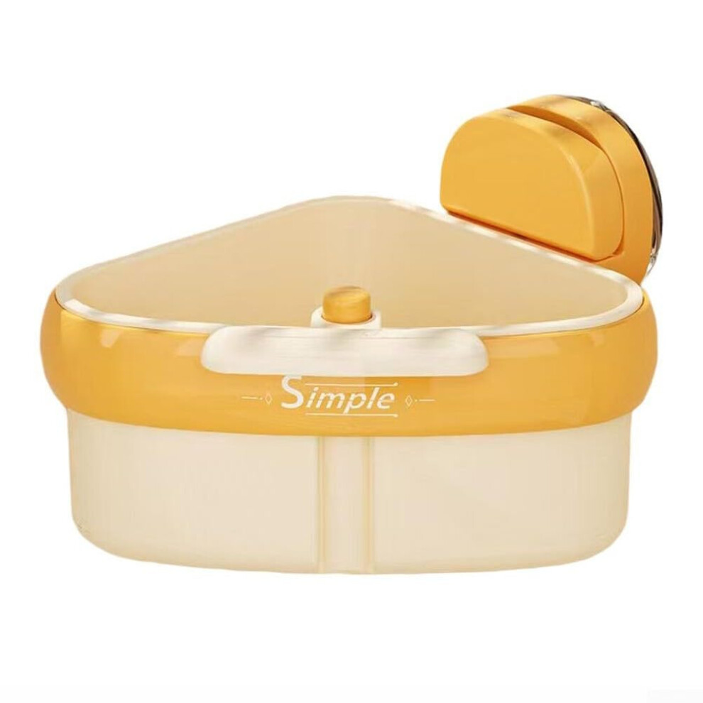 Sink Drain Basket Triangle With Suction Cup For Spacesaving Vegetable And Fruit Washing (Beige) 9189345638794
