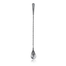 Stainless Steel Bar Spoon 30.5cm with Precision Twisted Stem and DualEnd Cocktail Stirrer