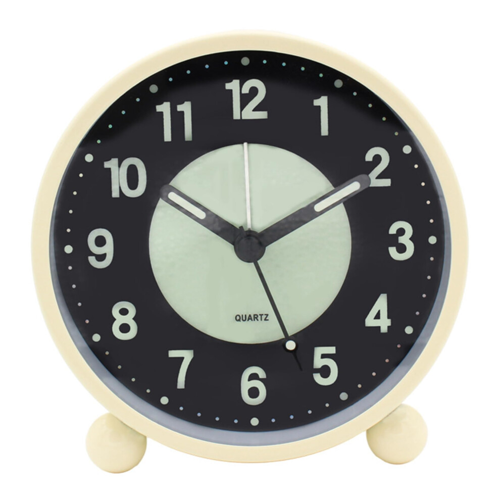 Glow In The Alarm Clock 4.5 Inch Silent Luminous Night Display With Large Easy To Read Numbers Dark