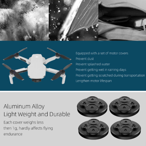 Easy to Install Motor Cover Cap, Aluminum Alloy Engine Protector for DJI Mini Drones - Convenient and Scratchproof Solution for Adventurers, Durable 1