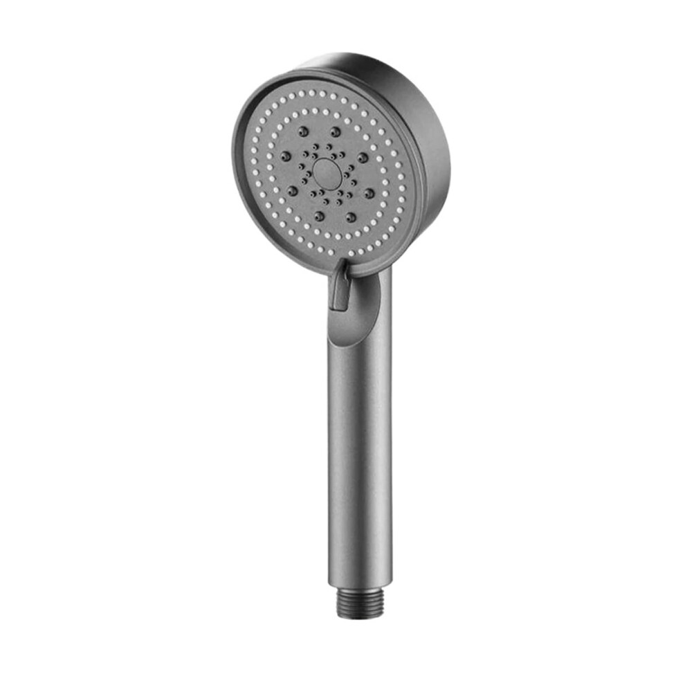 Pressure Handheld Shower Head Large Panel 5 Spray Modes Water Saving Onekey Stop Grey 9189345638930