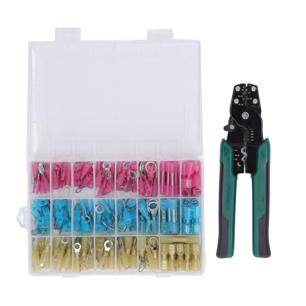 Ferrule Crimping Tool Kit With Selfadjusting Ratchet Wire Crimper For Awg 22Â10, Waterproof Heat Shrink Connectors 9001264052430