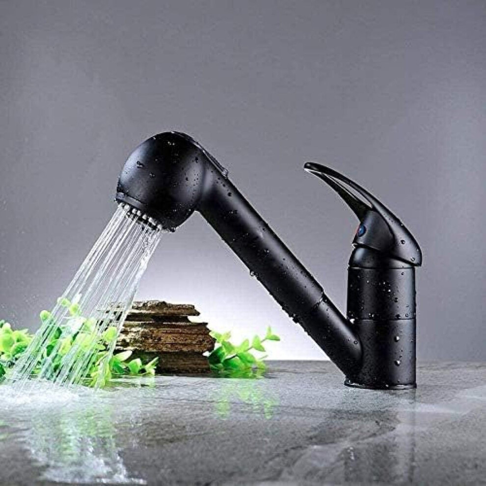 Solid Brass Kitchen Faucet With Pullout Spray, 360 Rotating Hot And Cold Water Mixer Tap 9001264052652