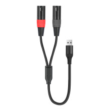 USB naar dubbele 3-pins mannelijke geluidskabel-1m