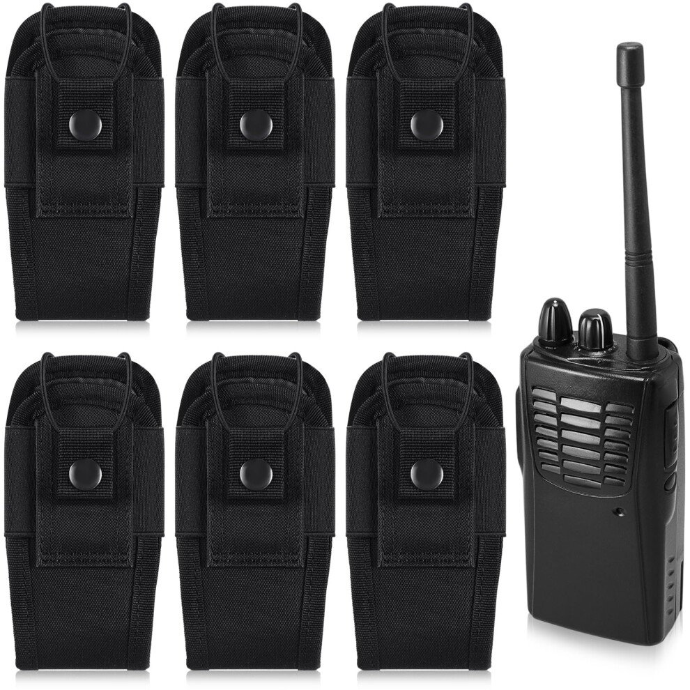 6 Pack Universal Nylon Radio Holster For Duty Belt, Adjustable Walkie Talkie Holder Pouch 9189345638688