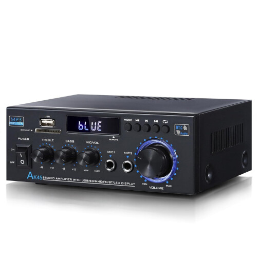 Δέκτης ήχου HiFi με τηλεχειριστήριο, υποδοχή εισόδου μικροφώνου, στερεοφωνικός