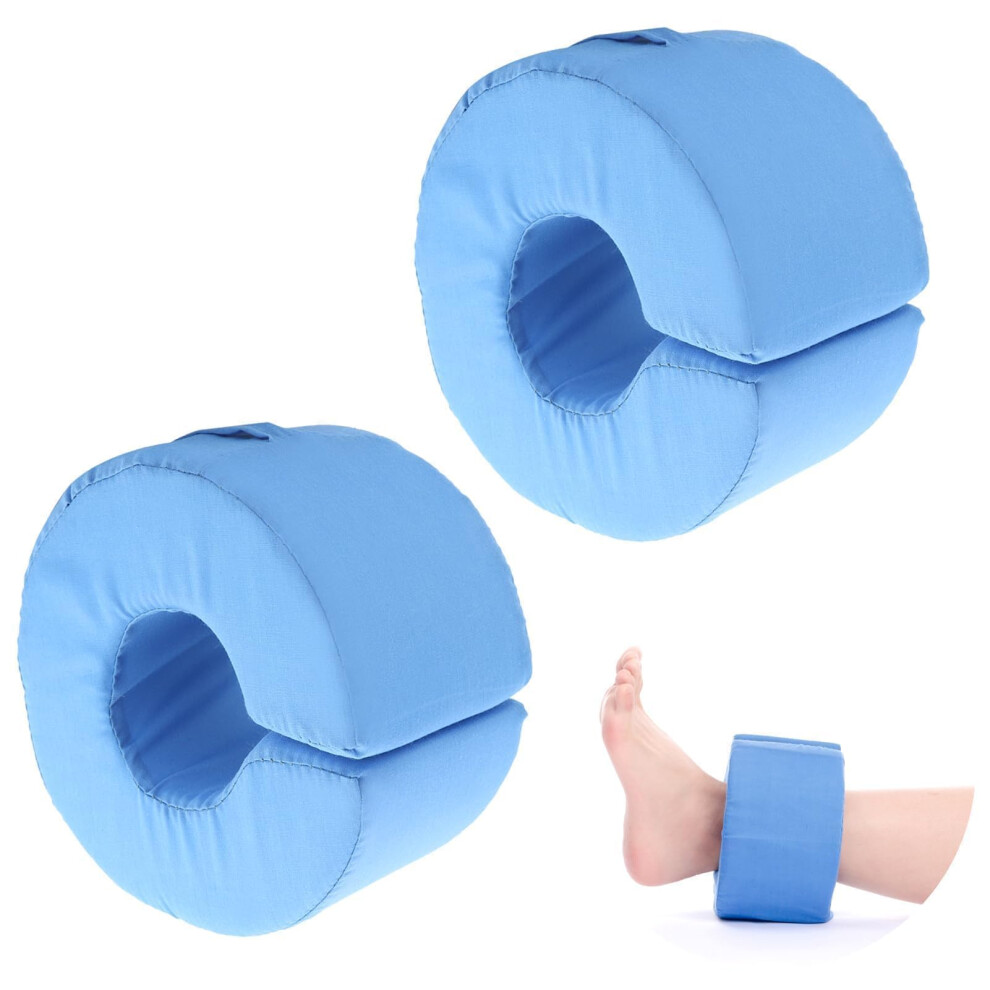 2 PCS Foot Elevation Pillow for Injury Recovery with Heel Support, Breathable Cover, Blue