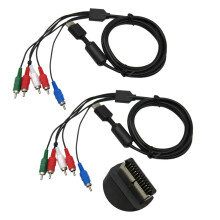 2 Pack 6FT Component AV Cable for PS3 PS2 with Full 1080p HD Output and ColorCoded Easy Setup