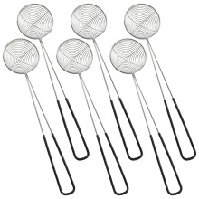 6pcs Stainless Steel Hot Pot Strainer Scoop, 2.5in Spider Skimmer Ladle for Boba, Pasta, Meatballs