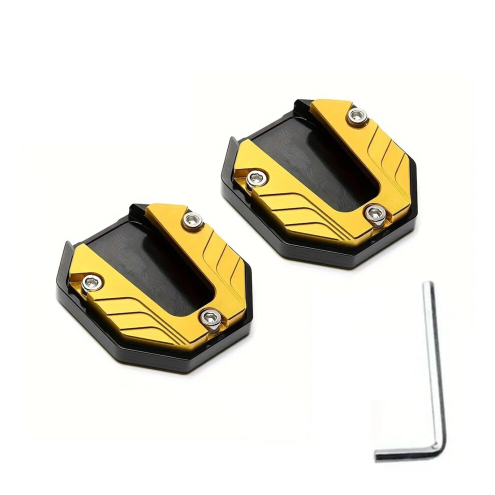 2Pcs Motorcycle Kickstand Pad Antislip Wide Base Side Stand Extension For Stable Parking Gold 9001264053222