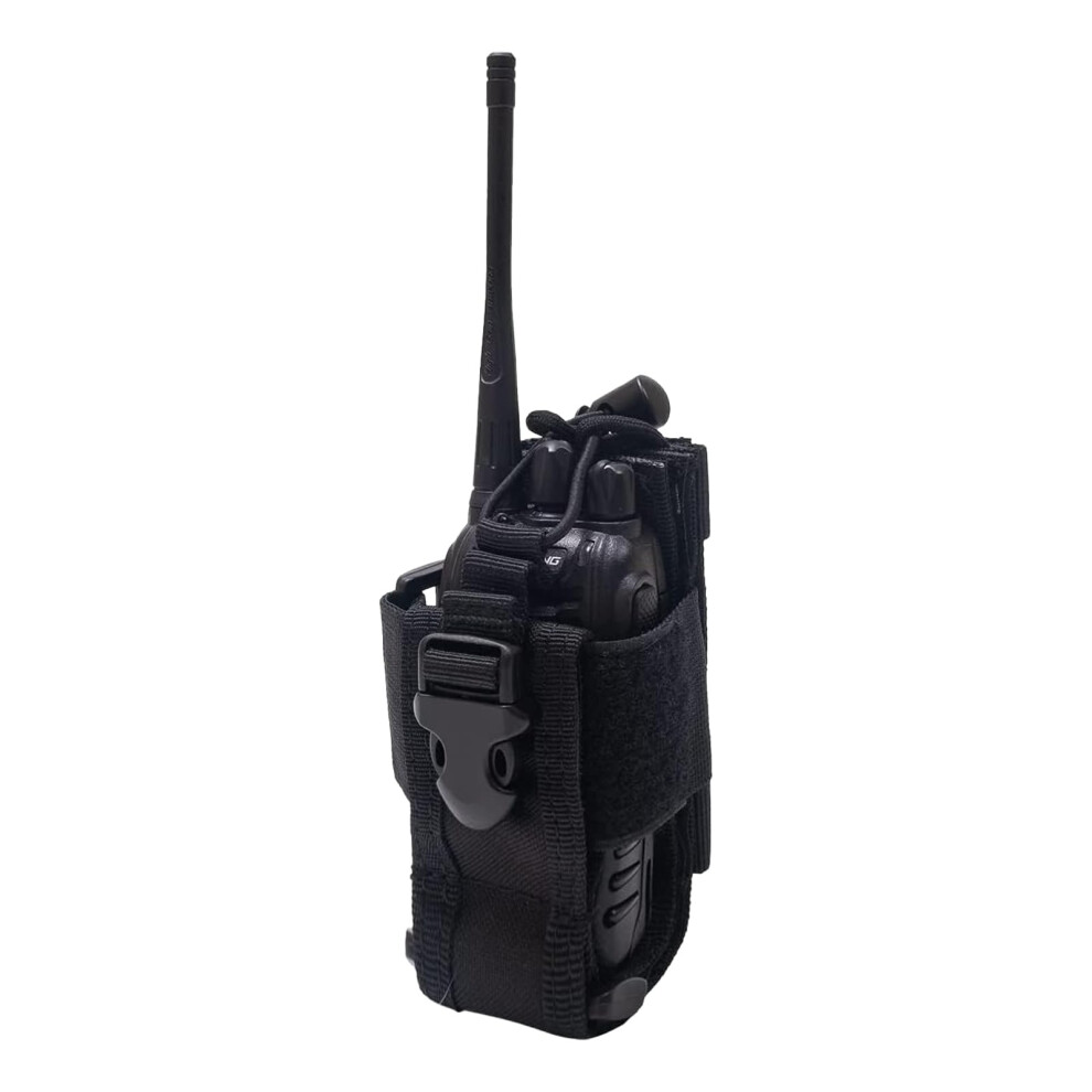 Tactical Radio Pouch Molle Radio Holster Adjustable Fit For Motorola Baofeng Kenwood Black 9426802885507