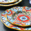 8 Inch Ceramic Steak Plate, Irregular HandPainted Square Dinner Plate, Red Wave Design 3