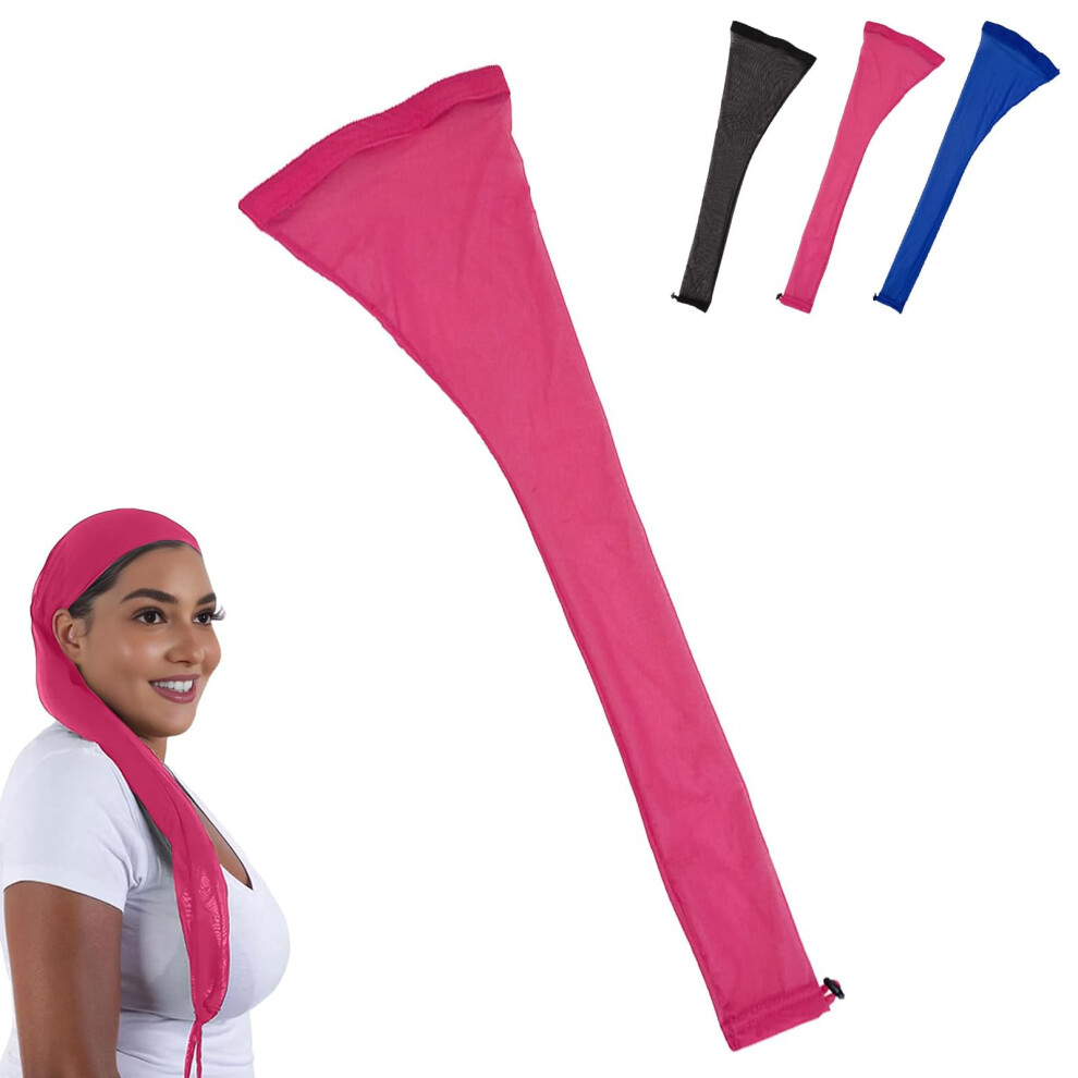 Unisex Pink Hair Sleeve For Locs With Drawstring, Breathable Mesh Dreadlock Cover For Braids And Long Hair (Pink)