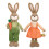 Easter Bunnies Figurines Modern Art Spring Home Decors-Green 2