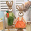Easter Bunnies Figurines Modern Art Spring Home Decors-Green 5
