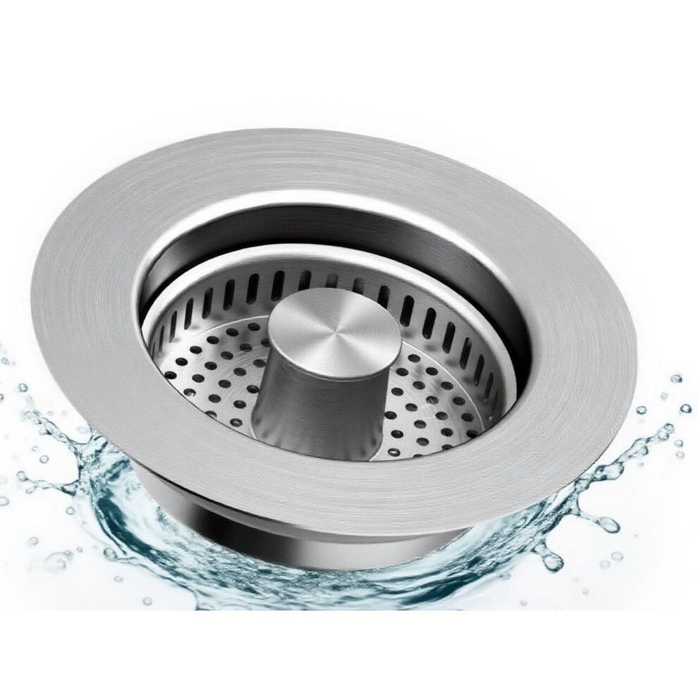 3 In 1 Kitchen Sink Strainer Stopper, 304 Stainless Steel Popup Drain With Anticlog Basket And Seal 9119770775733