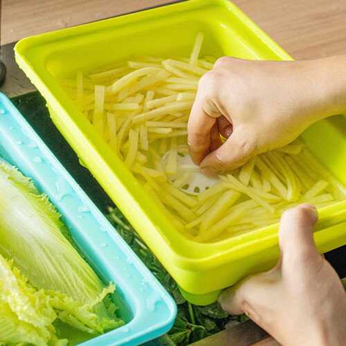 Multipurpose Sink Basket with Cutting Board For Food-Blue 1