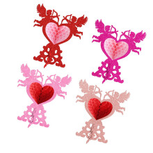 4 stuks glinsterende honingraat ornament Valentijnsdag-4 stuks