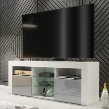 TV Unit 145cm Pulse - White & Grey Gloss Doors