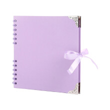 Hardcover Krafts Paper Photo Album Scrap Book Memory-Purple
