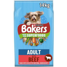 BAKERS Superfoods Adult Dry Dog Food Beef with Vegetables 14kg Pack